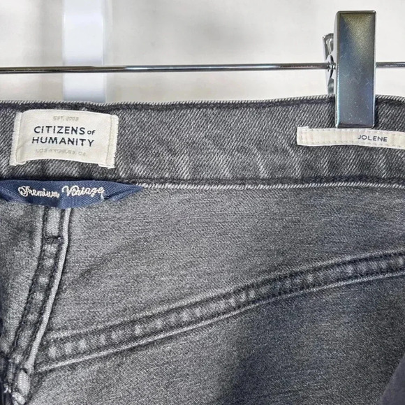 Citizens of Humanity Jolene Size 29 Jeans Denim Black Distressed High Rise - Picture 7 of 9